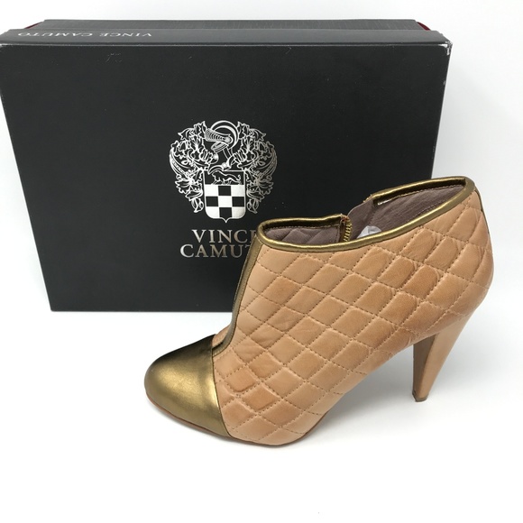 Vince Camuto Shoes - Vince Camuto Amoby Stiched Tan Bronze Booties SZ 8
